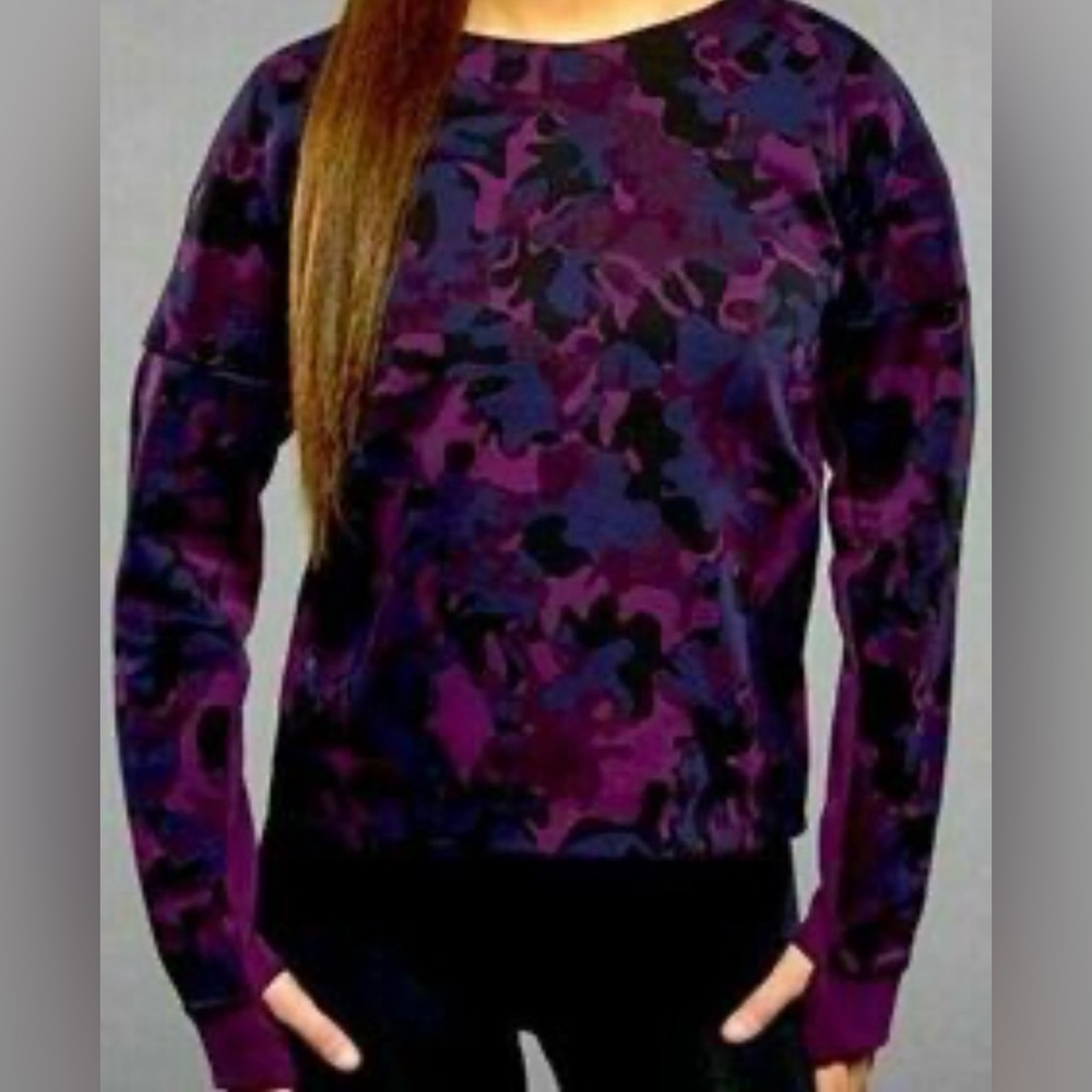 Nike Sportswear Tech Fleece Crewneck Purple Camouflage Long Sleeve Top XL